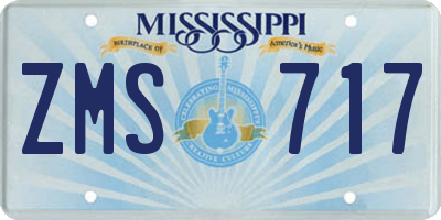 MS license plate ZMS717