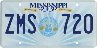 MS license plate ZMS720