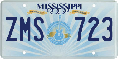 MS license plate ZMS723