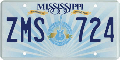 MS license plate ZMS724