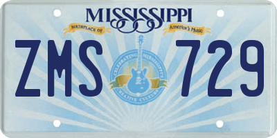 MS license plate ZMS729