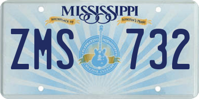 MS license plate ZMS732