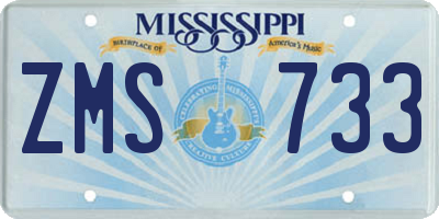 MS license plate ZMS733