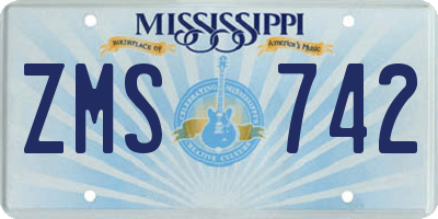 MS license plate ZMS742