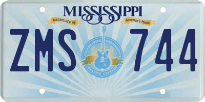 MS license plate ZMS744