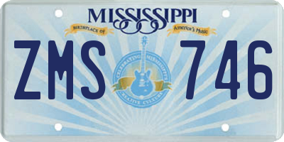 MS license plate ZMS746