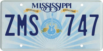 MS license plate ZMS747