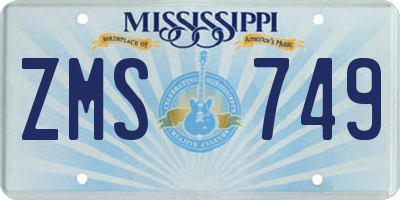 MS license plate ZMS749