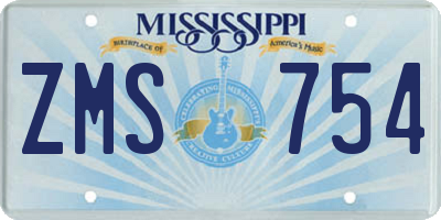MS license plate ZMS754