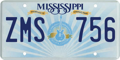 MS license plate ZMS756