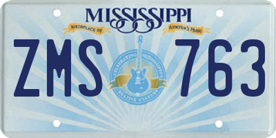 MS license plate ZMS763