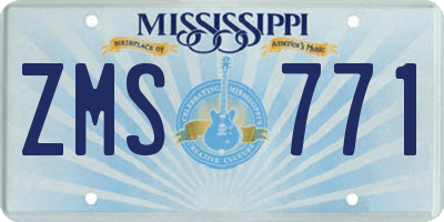 MS license plate ZMS771