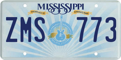 MS license plate ZMS773