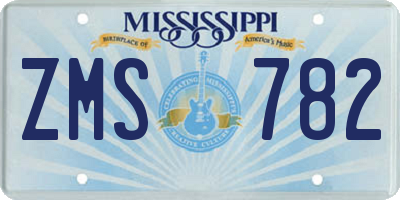 MS license plate ZMS782