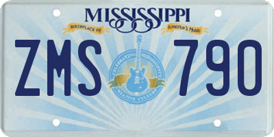 MS license plate ZMS790