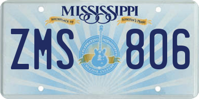 MS license plate ZMS806