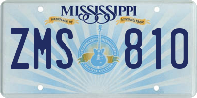 MS license plate ZMS810