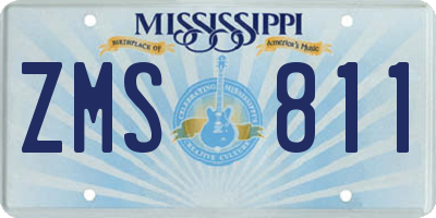 MS license plate ZMS811