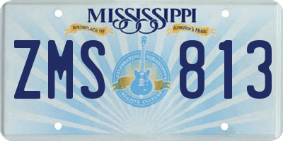 MS license plate ZMS813