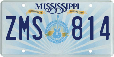 MS license plate ZMS814