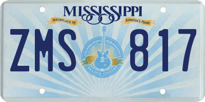 MS license plate ZMS817