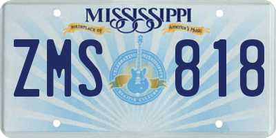 MS license plate ZMS818