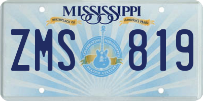 MS license plate ZMS819