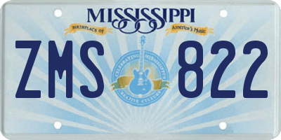MS license plate ZMS822