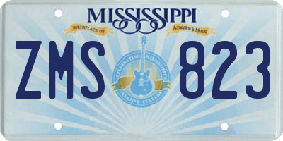 MS license plate ZMS823