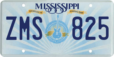 MS license plate ZMS825