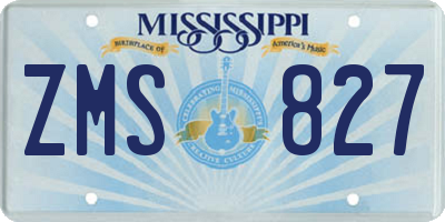 MS license plate ZMS827