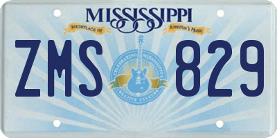 MS license plate ZMS829