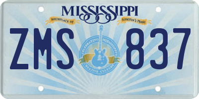 MS license plate ZMS837