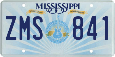 MS license plate ZMS841