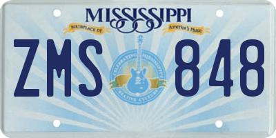 MS license plate ZMS848