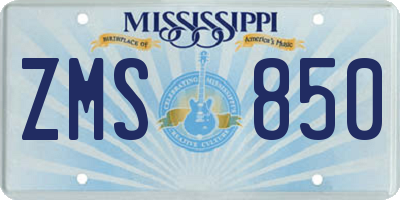 MS license plate ZMS850