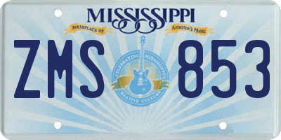 MS license plate ZMS853