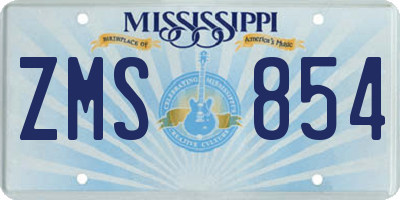 MS license plate ZMS854