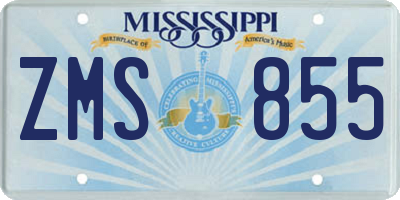 MS license plate ZMS855