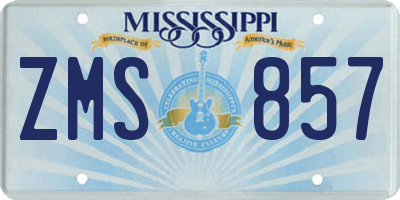 MS license plate ZMS857