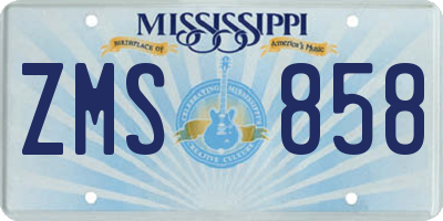 MS license plate ZMS858