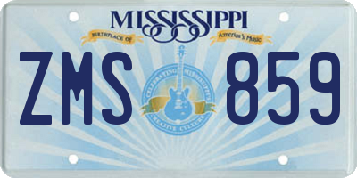 MS license plate ZMS859