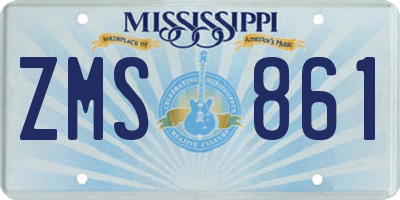MS license plate ZMS861