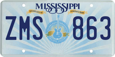 MS license plate ZMS863
