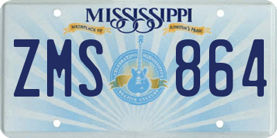 MS license plate ZMS864