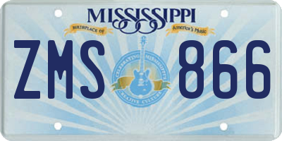 MS license plate ZMS866