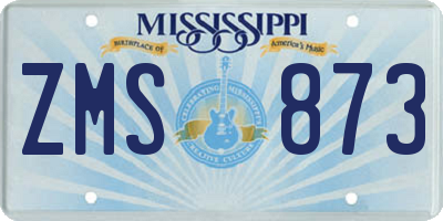 MS license plate ZMS873