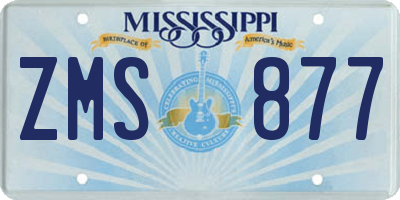 MS license plate ZMS877
