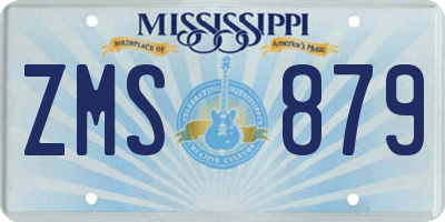 MS license plate ZMS879