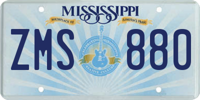 MS license plate ZMS880